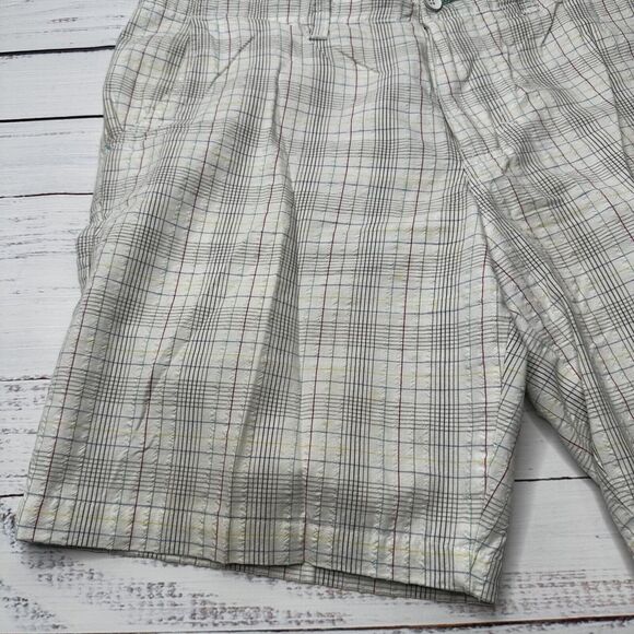 Tommy Bahama RELAX Men's White & Black Plaid Linen Shorts Size 34 100% Cotton - Picture 3 of 11